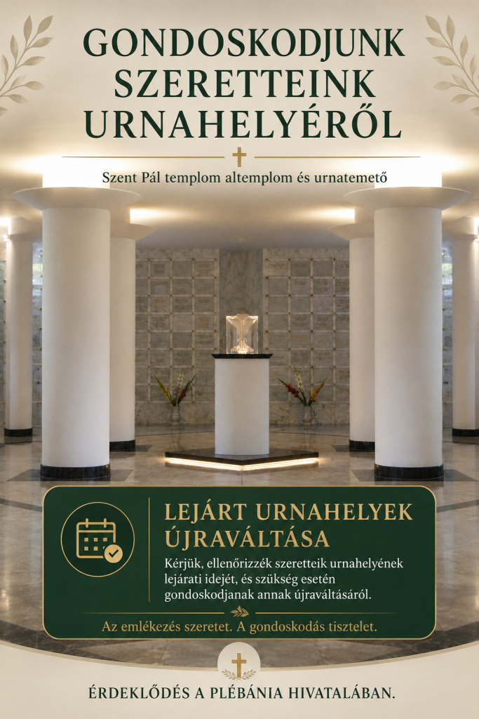 Tájékoztatás lejáró urnahelyekről